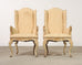 Pair of Country French Provincial Wingback Bergère Armchairs