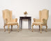 Pair of Country French Provincial Wingback Bergère Armchairs
