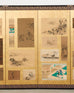 Pair Japanese Edo Six Panel Harimaze Decoupage Screens