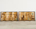 Pair Japanese Edo Six Panel Harimaze Decoupage Screens