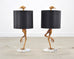 Pair of Gilt Resin and Lucite Ibis Table Lamps by Cyan Design