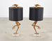 Pair of Gilt Resin and Lucite Ibis Table Lamps by Cyan Design