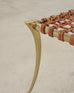 Pair of Brass Leather Strap Klismos Chairs by Sylvan S. F.