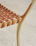 Pair of Brass Leather Strap Klismos Chairs by Sylvan S. F.