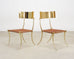 Pair of Brass Leather Strap Klismos Chairs by Sylvan S. F.