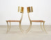 Pair of Brass Leather Strap Klismos Chairs by Sylvan S. F.