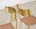 Pair of Brass Leather Strap Klismos Chairs by Sylvan S. F.