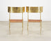 Pair of Brass Leather Strap Klismos Chairs by Sylvan S. F.