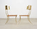 Pair of Brass Leather Strap Klismos Chairs by Sylvan S. F.