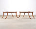 Pair of Robsjohn-Gibbings Style Walnut Klismos Rope Benches
