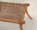 Pair of Robsjohn-Gibbings Style Walnut Klismos Rope Benches