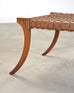 Pair of Robsjohn-Gibbings Style Walnut Klismos Rope Benches