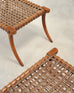 Pair of Robsjohn-Gibbings Style Walnut Klismos Rope Benches