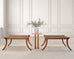 Pair of Robsjohn-Gibbings Style Walnut Klismos Rope Benches