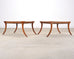 Pair of Robsjohn-Gibbings Style Walnut Klismos Rope Benches