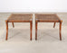 Pair of Robsjohn-Gibbings Style Walnut Klismos Rope Benches
