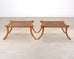 Pair of Robsjohn-Gibbings Style Walnut Klismos Rope Benches