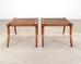Pair of Robsjohn-Gibbings Style Walnut Klismos Rope Benches