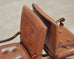 Pair of Louis XIII Baroque Style Mahogany Leather Armchairs