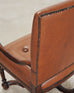 Pair of Louis XIII Baroque Style Mahogany Leather Armchairs