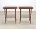Pair of Regency Style Mahogany Leather Top Drink Side Tables