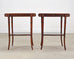 Pair of Regency Style Mahogany Leather Top Drink Side Tables