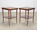 Pair of Regency Style Mahogany Leather Top Drink Side Tables