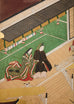 Pair Japanese Edo Six Panel Screens Legend of Minamoto