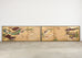 Pair Japanese Edo Six Panel Screens Legend of Minamoto