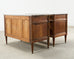Pair of Louis XVI Style Marble Top Commodes Chest of Drawers