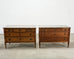 Pair of Louis XVI Style Marble Top Commodes Chest of Drawers