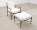 Pair of Mario Papperzini Amalfi Iron Lounge Chairs and Ottomans