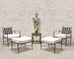 Pair of Mario Papperzini Amalfi Iron Lounge Chairs and Ottomans