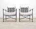 Pair of Mario Papperzini Amalfi Iron Lounge Chairs and Ottomans
