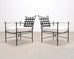 Pair of Mario Papperzini Amalfi Iron Lounge Chairs and Ottomans