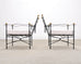 Pair of Mario Papperzini Amalfi Iron Lounge Chairs and Ottomans