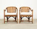 Pair of McGuire Organic Modern Rattan and Cane Armchairs