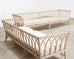 Pair of McGuire Organic Modern Rattan Cathedral Sofas 7 Ft 9 Ft