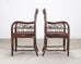 Pair of McGuire Chinese Chippendale Rattan Fretwork Armchairs