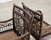 Pair of McGuire Chinese Chippendale Rattan Fretwork Armchairs