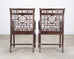 Pair of McGuire Chinese Chippendale Rattan Fretwork Armchairs