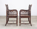 Pair of McGuire Chinese Chippendale Rattan Fretwork Armchairs