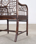 Pair of McGuire Chinese Chippendale Rattan Fretwork Armchairs