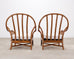 Pair of McGuire Organic Modern Rattan Lounge Chairs + Ottoman