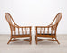 Pair of McGuire Organic Modern Rattan Lounge Chairs + Ottoman