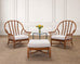 Pair of McGuire Organic Modern Rattan Lounge Chairs + Ottoman