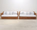 Pair of Michael Taylor Style Organic Modern Wicker Rattan Sofas
