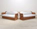 Pair of Michael Taylor Style Organic Modern Wicker Rattan Sofas