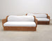 Pair of Michael Taylor Style Organic Modern Wicker Rattan Sofas
