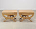 Pair of Michael Taylor Neoclassical Curule d'Orsay Ottoman Benches